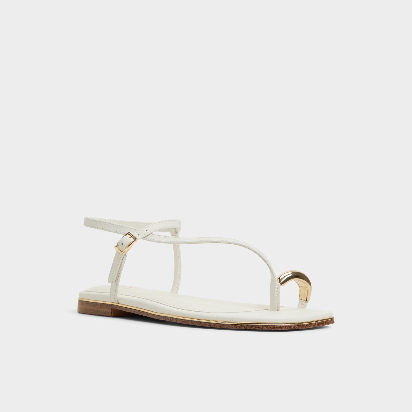 Jomalina White Women's Flats - Strappy flat sandal Aldo White