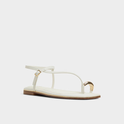 Jomalina White Women's Flats - Strappy flat sandal Aldo White