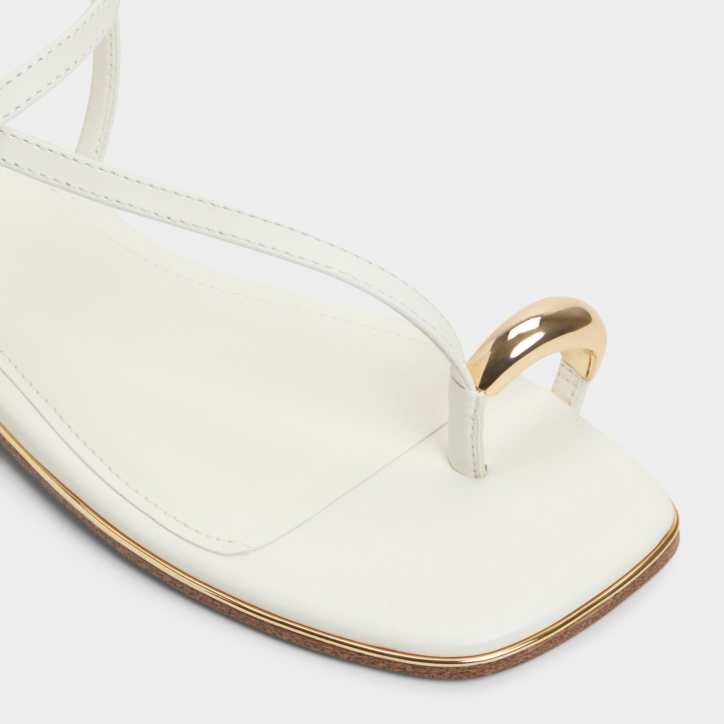 Jomalina White Women's Flats - Strappy flat sandal Aldo White