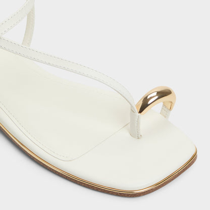 Jomalina White Women's Flats - Strappy flat sandal Aldo White