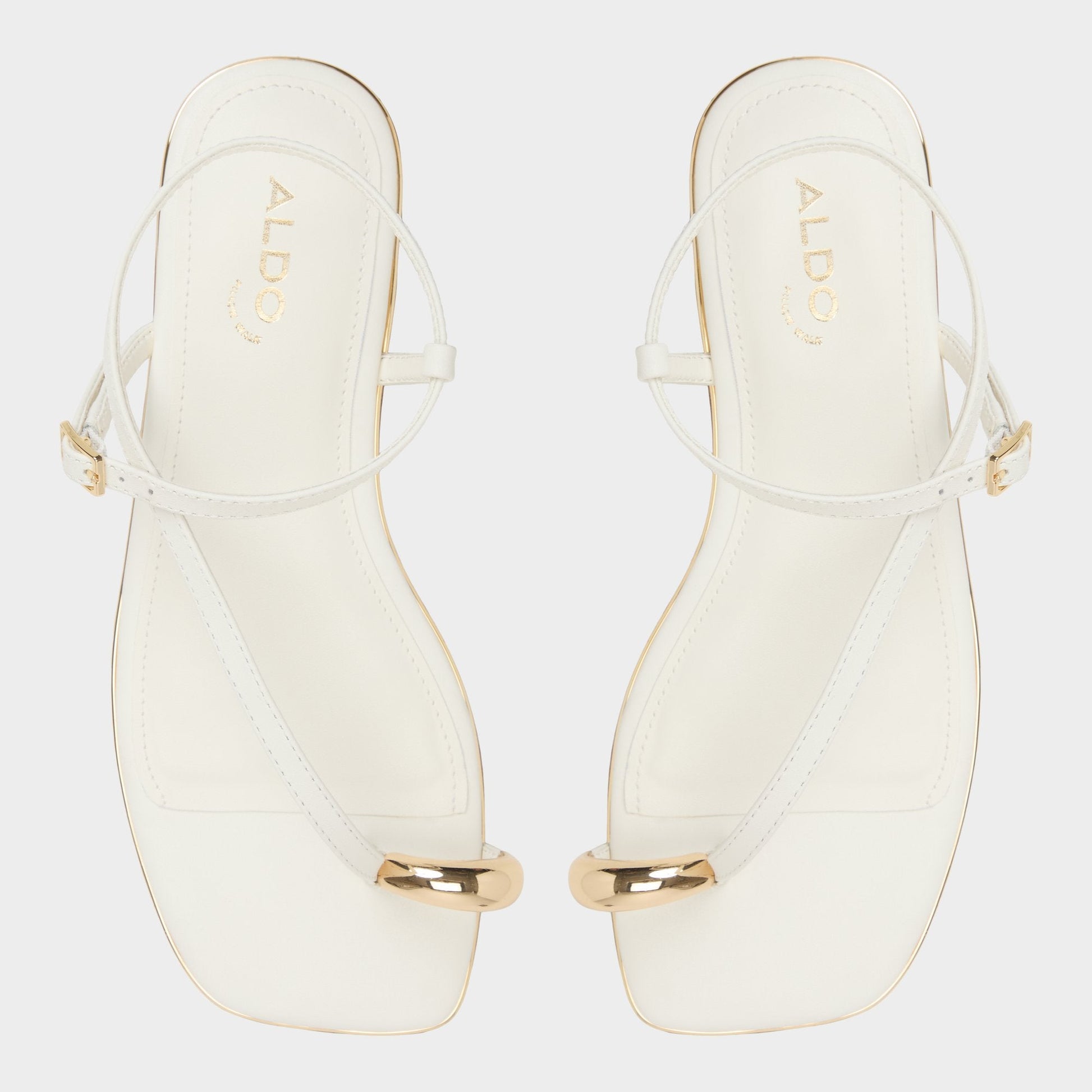 Jomalina White Women's Flats - Strappy flat sandal Aldo White