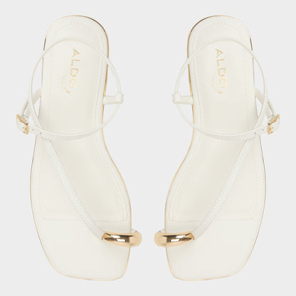 Jomalina White Women's Flats - Strappy flat sandal Aldo White