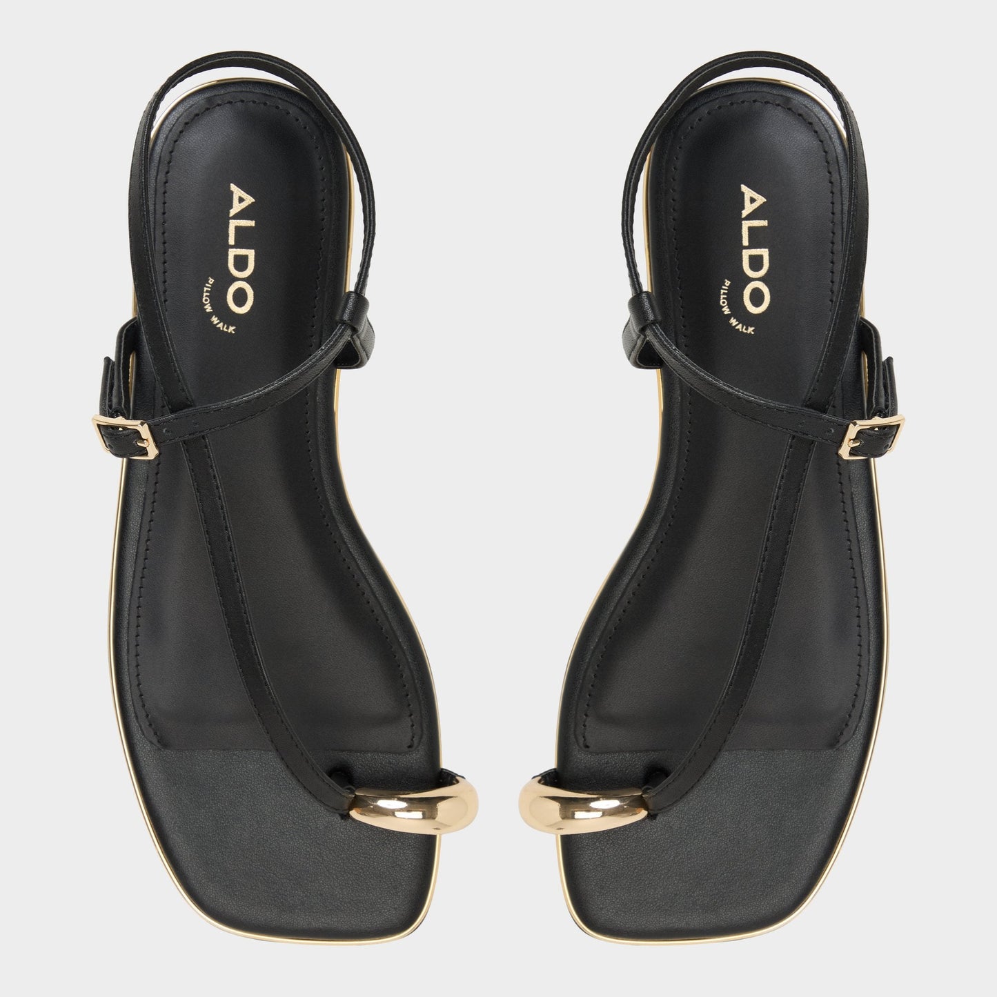 Jomalina Black Women's Flats - Strappy flat sandal Aldo Black