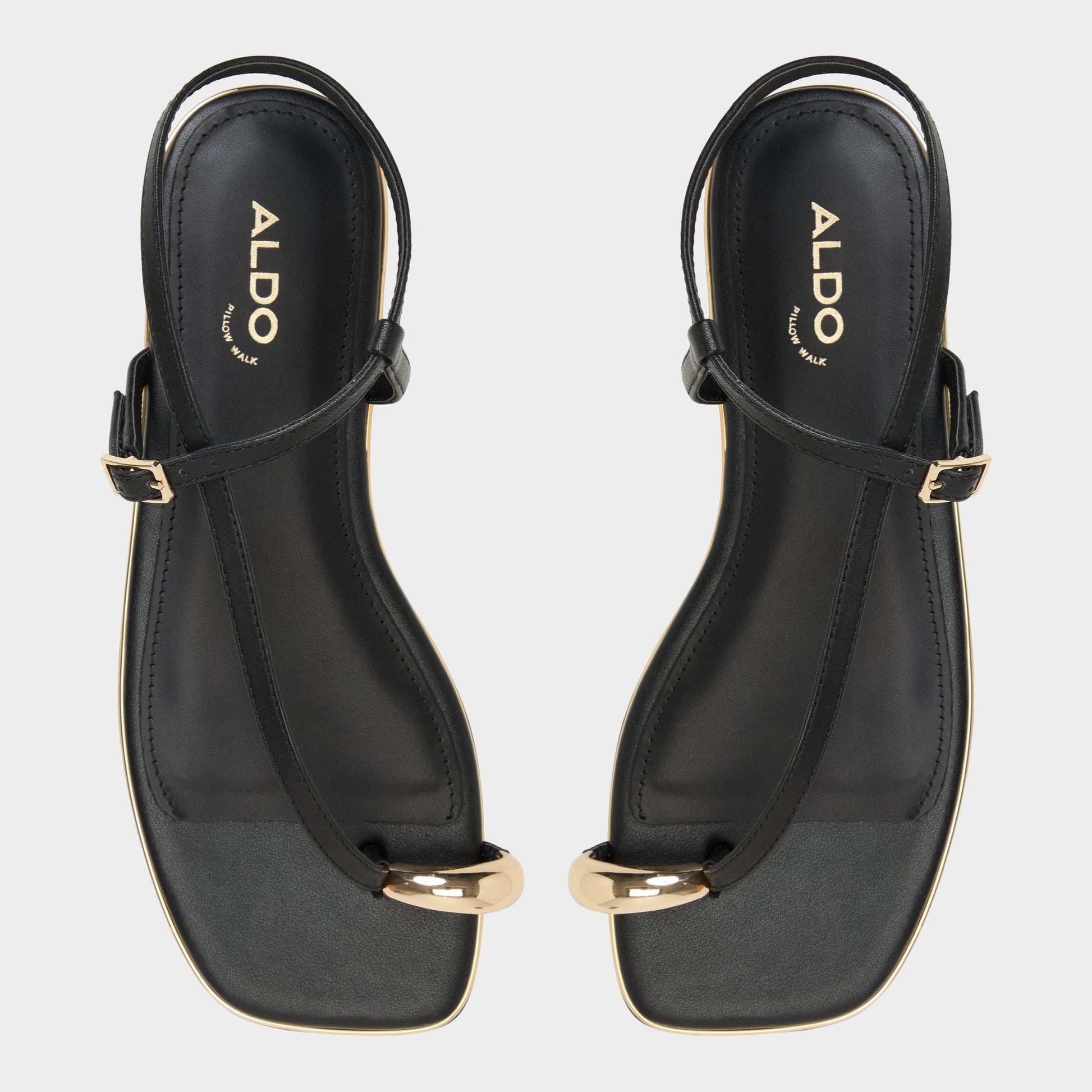 Jomalina Black Women's Flats - Strappy flat sandal Aldo Black