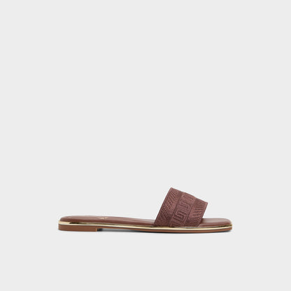 Oceania Medium Brown Women's Flats - Slide sandal Aldo Medium Brown
