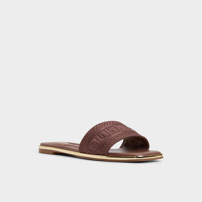 Oceania Medium Brown Women's Flats - Slide sandal Aldo Medium Brown