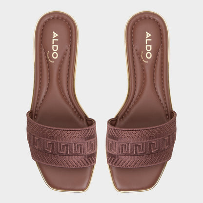 Oceania Medium Brown Women's Flats - Slide sandal Aldo Medium Brown