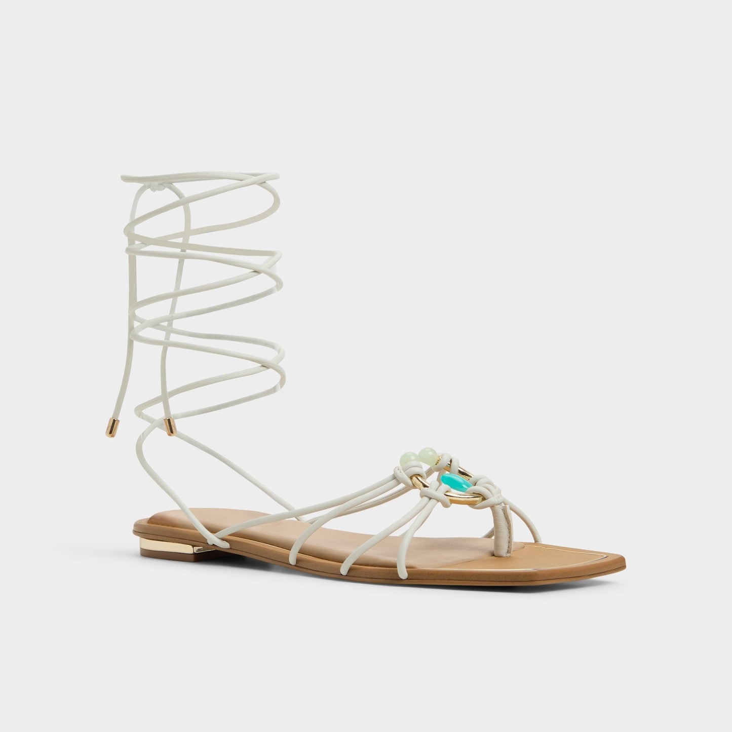 Nirena White/Bone Women's Flats - Strappy flat sandal Aldo White/bone