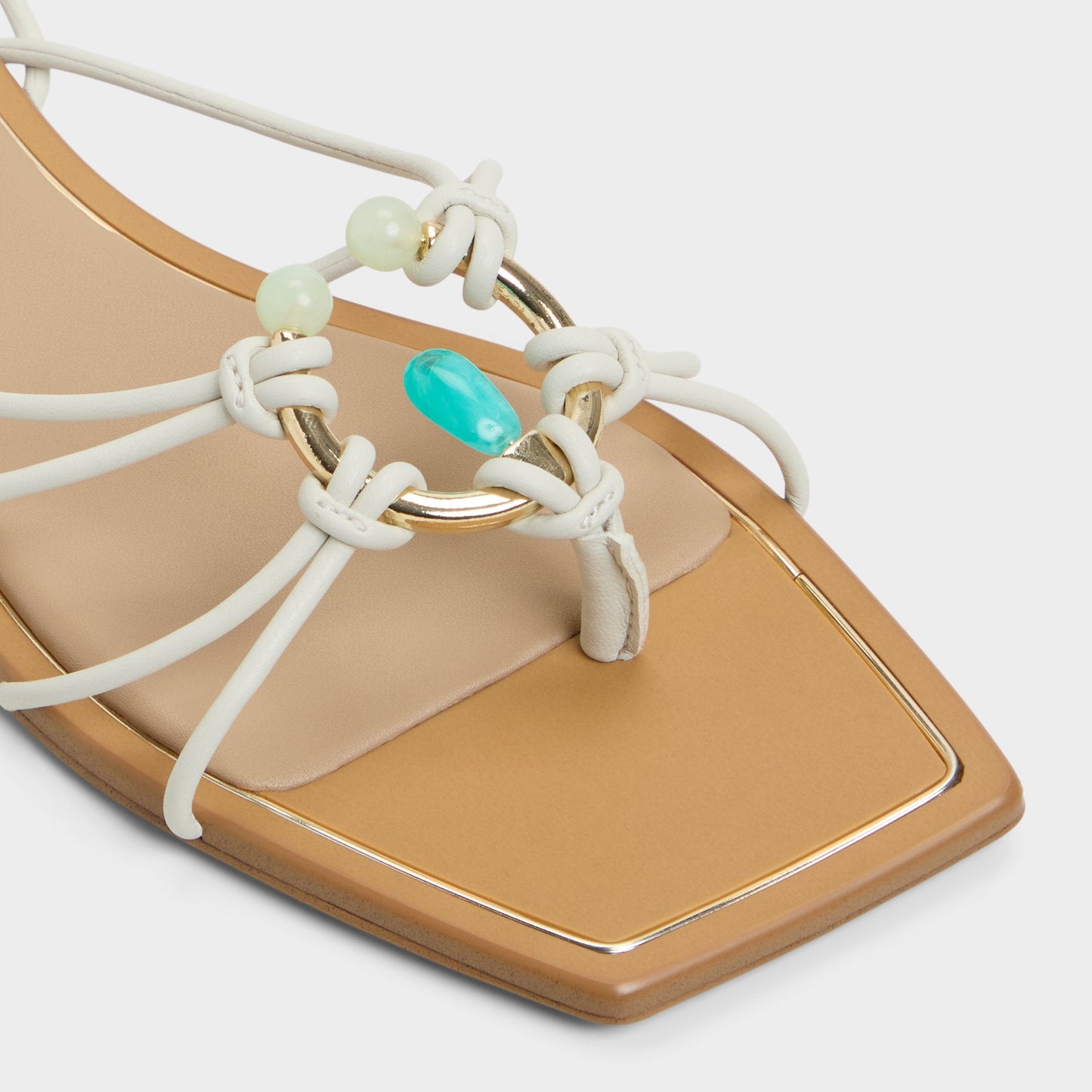 Nirena White/Bone Women's Flats - Strappy flat sandal Aldo White/bone