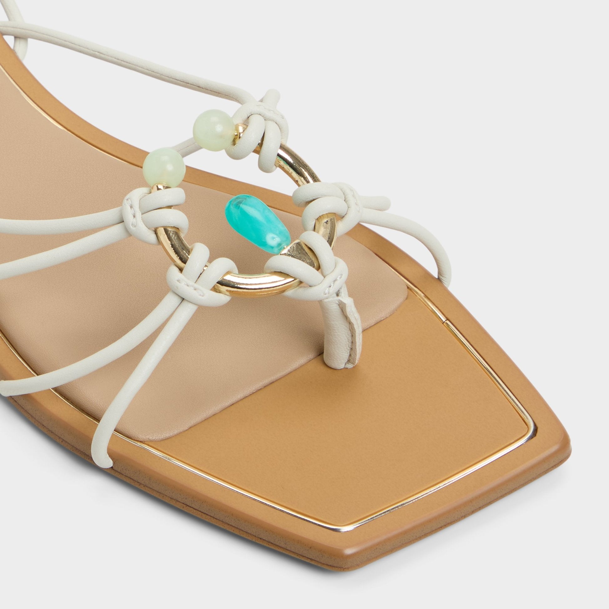 Nirena White/Bone Women's Flats - Strappy flat sandal Aldo White/bone