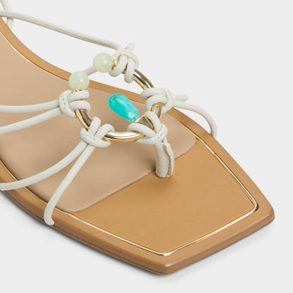 Nirena White/Bone Women's Flats - Strappy flat sandal Aldo White/bone