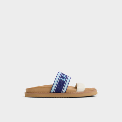 Beachvacay White/Blue Women's Footbed sandals - Slide sandal, Footbed sandal Aldo White/Blue
