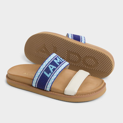 Beachvacay White/Blue Women's Footbed sandals - Slide sandal, Footbed sandal Aldo White/Blue