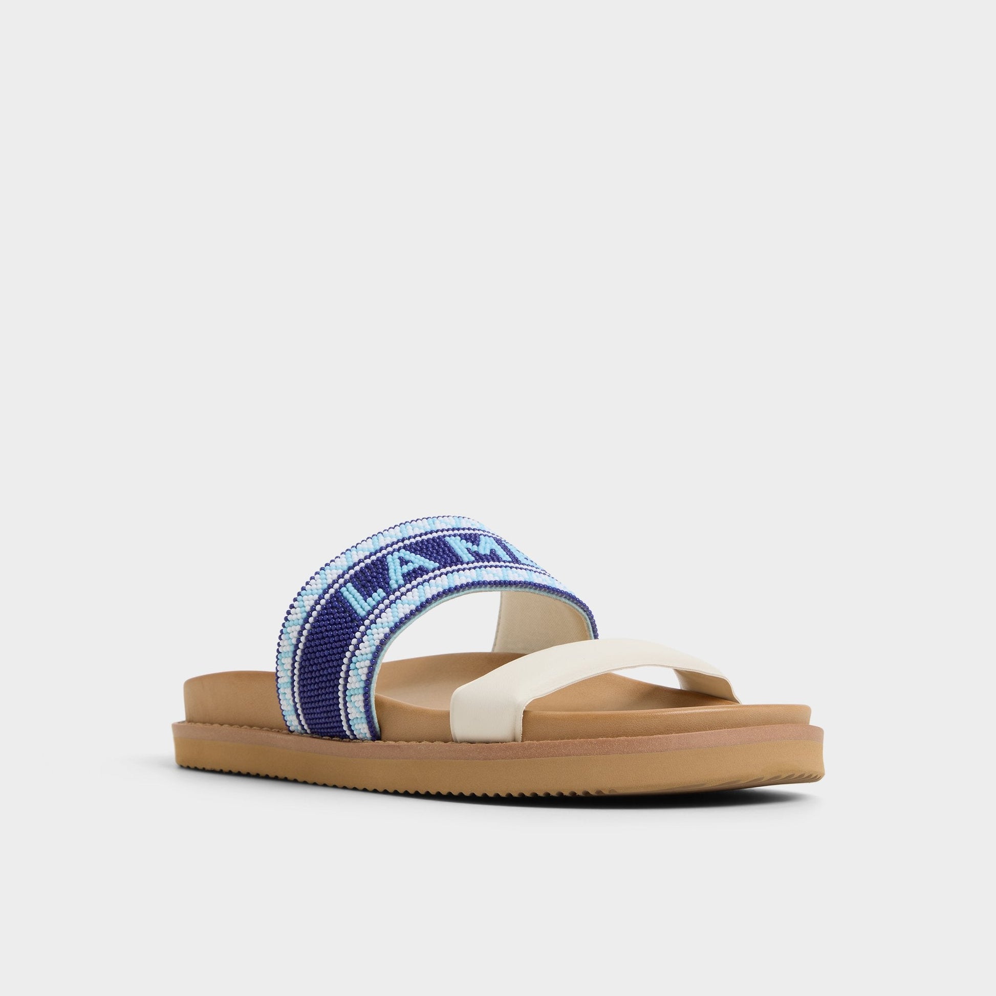 Beachvacay White/Blue Women's Footbed sandals - Slide sandal, Footbed sandal Aldo White/Blue