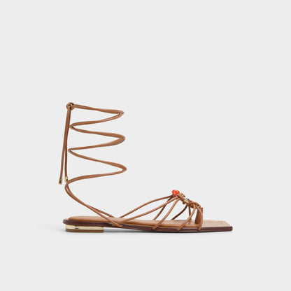 Nirena Medium Brown Women's Flats - Strappy flat sandal Aldo Medium Brown