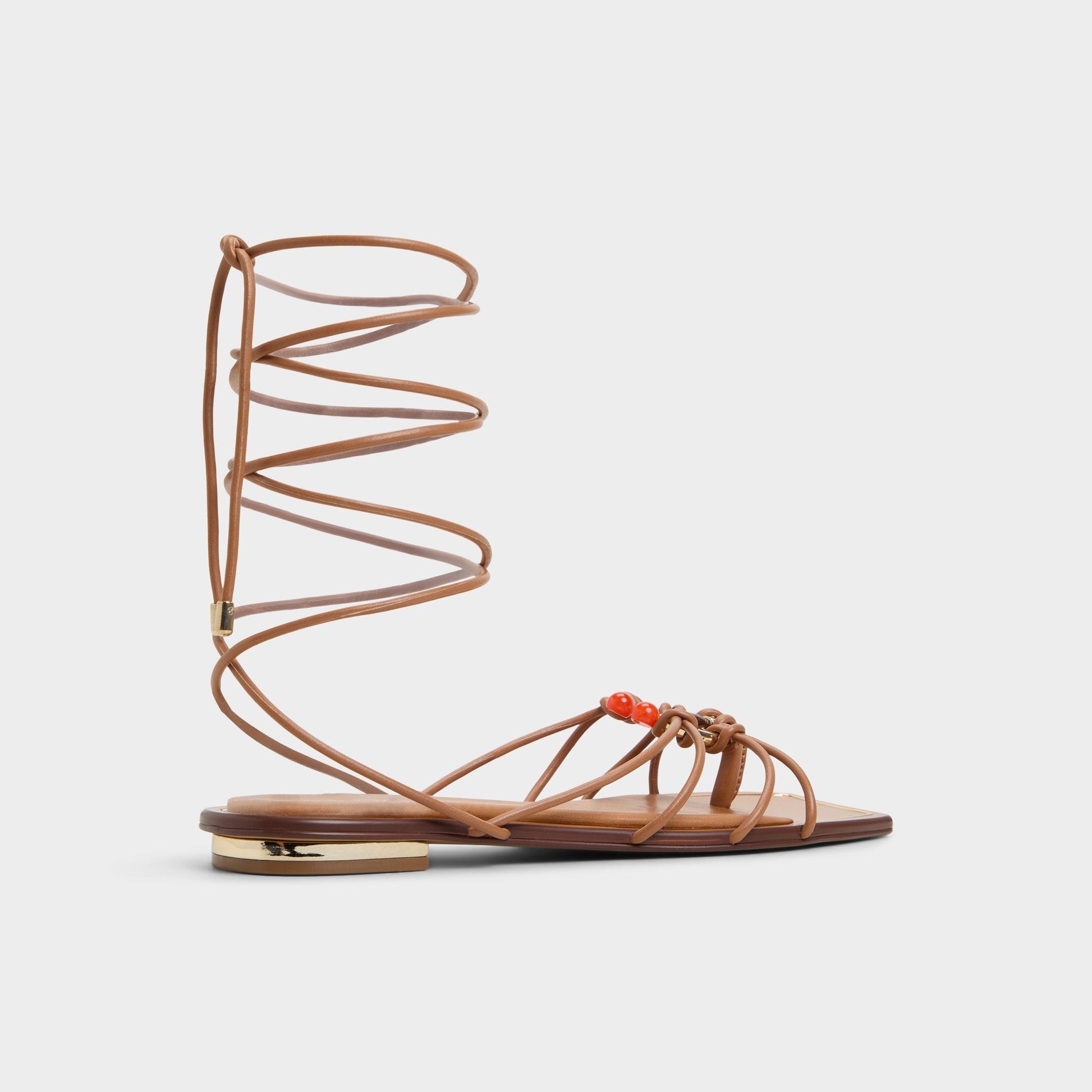 Nirena Medium Brown Women's Flats - Strappy flat sandal Aldo Medium Brown