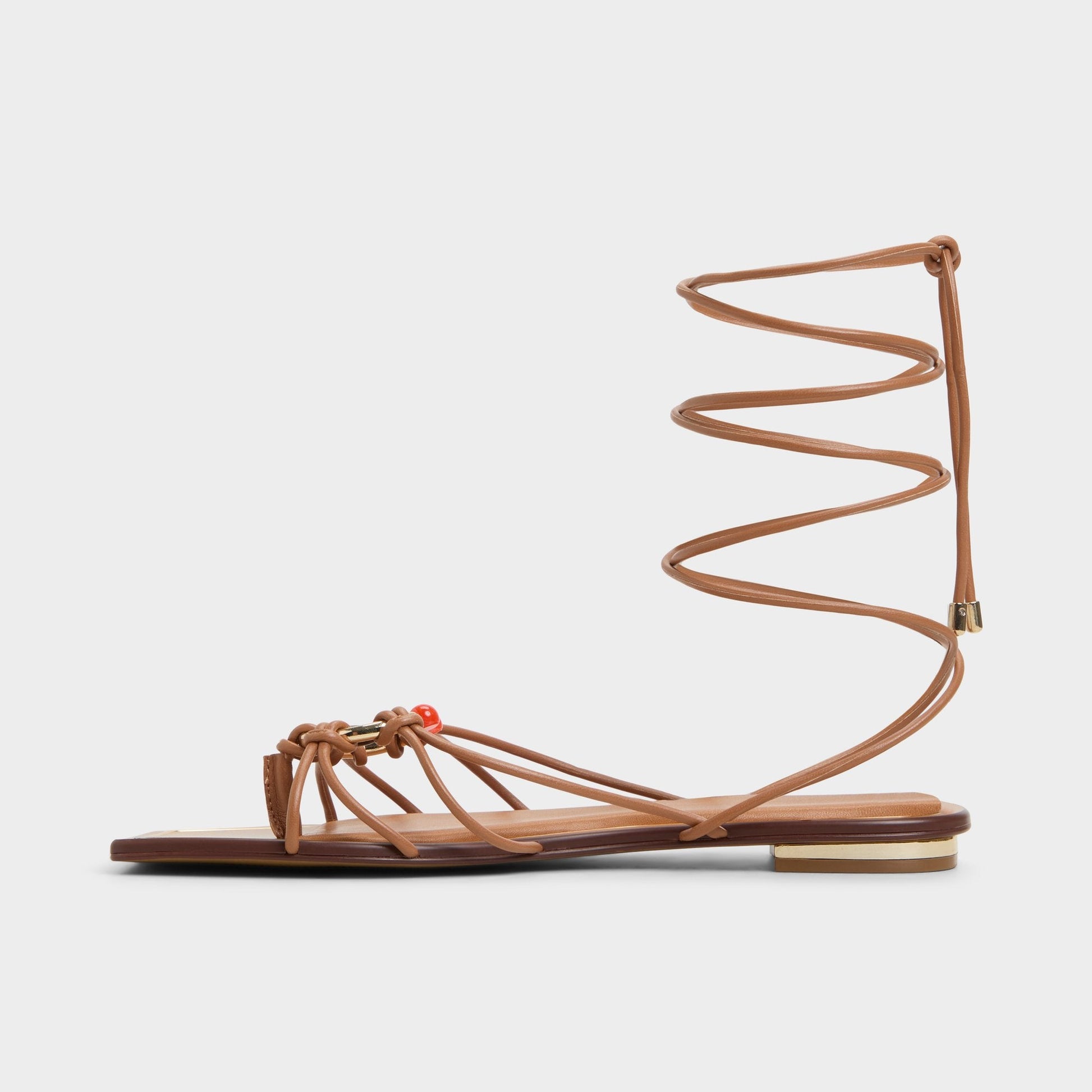 Nirena Medium Brown Women's Flats - Strappy flat sandal Aldo Medium Brown