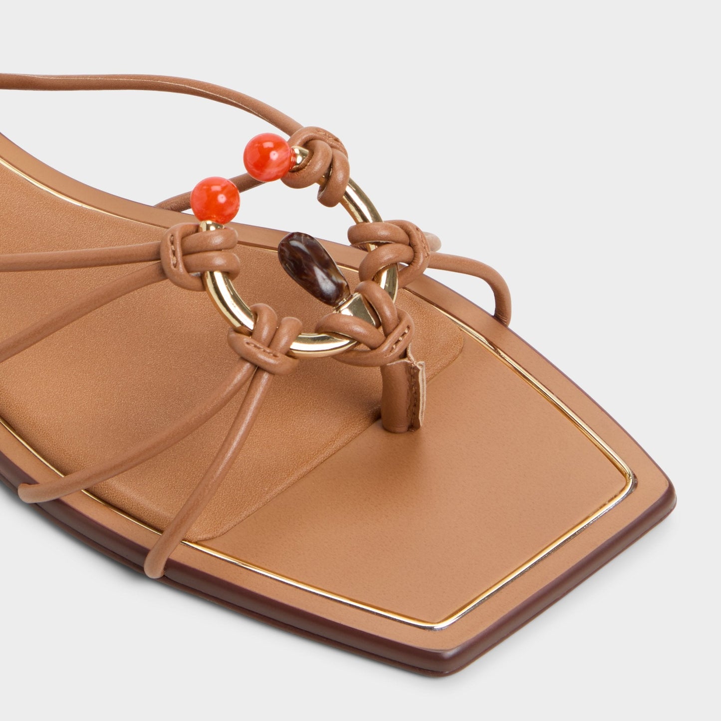 Nirena Medium Brown Women's Flats - Strappy flat sandal Aldo Medium Brown