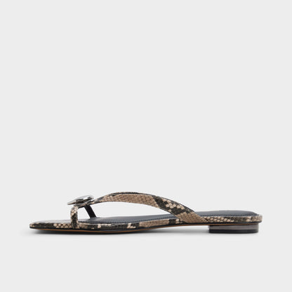Iliria White/Black Women's Flats - Slide sandal Aldo White/black