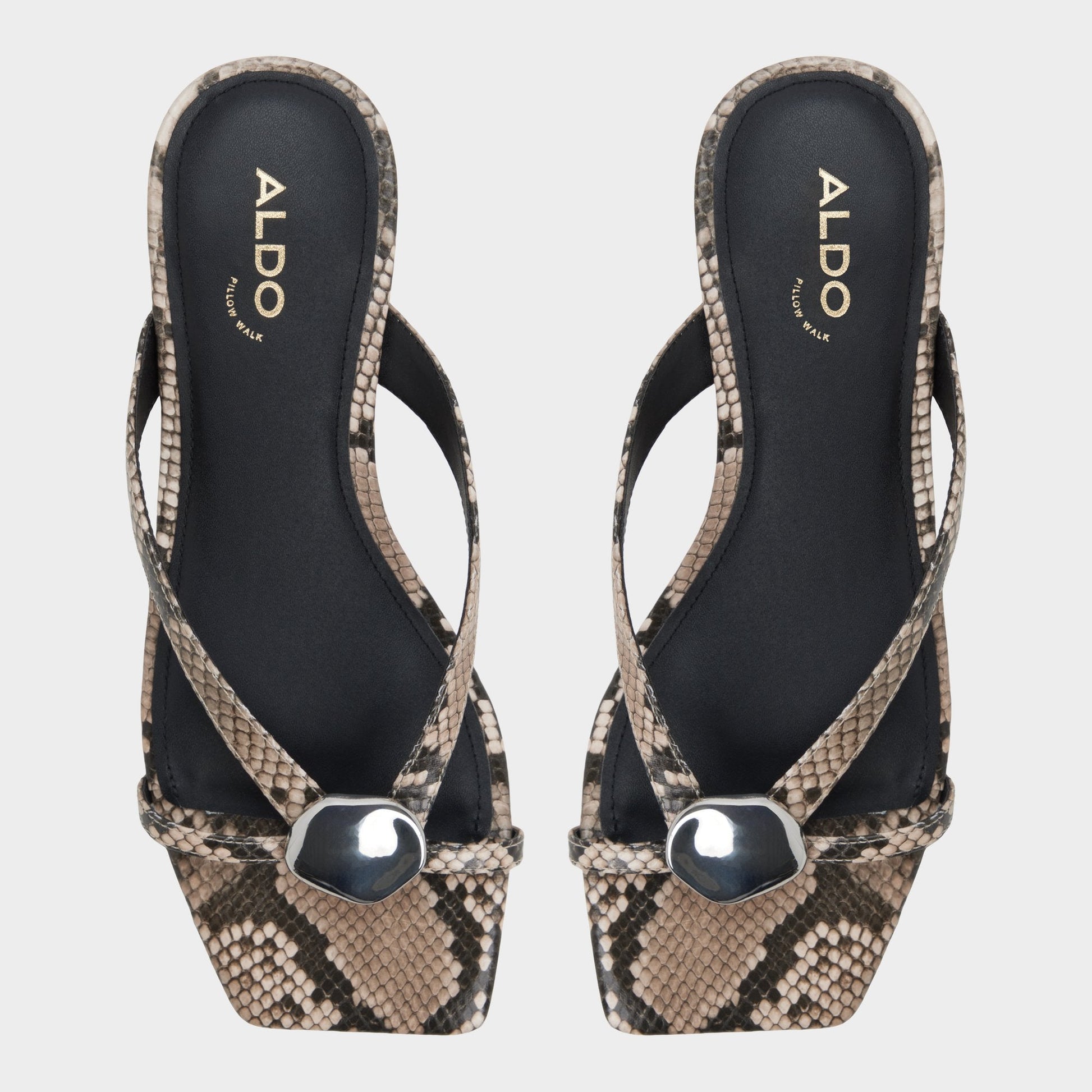 Iliria White/Black Women's Flats - Slide sandal Aldo White/black