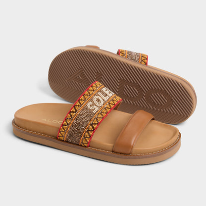 Beachvacay Brown Multi Women's Footbed sandals -  Aldo Brown multi