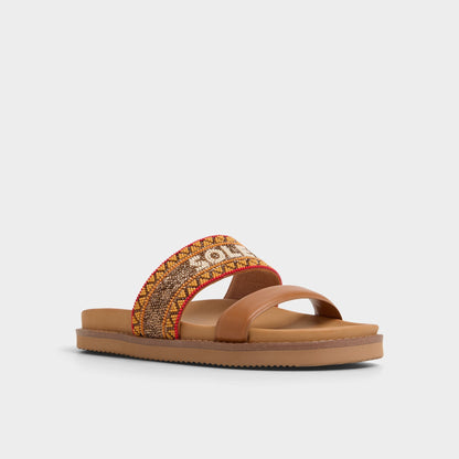 Beachvacay Brown Multi Women's Footbed sandals -  Aldo Brown multi