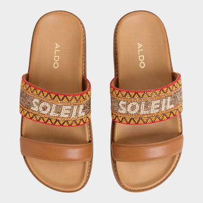 Beachvacay Brown Multi Women's Footbed sandals -  Aldo Brown multi