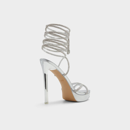 Izabella in Silver 13621003 - Strappy heeled sandal, Platform Aldo Silver