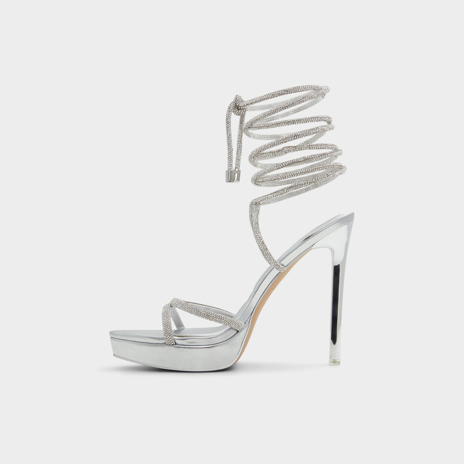 Izabella in Silver 13621003 - Strappy heeled sandal, Platform Aldo Silver