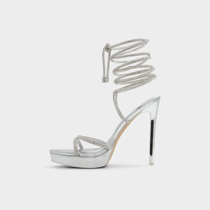 Izabella in Silver 13621003 - Strappy heeled sandal, Platform Aldo Silver