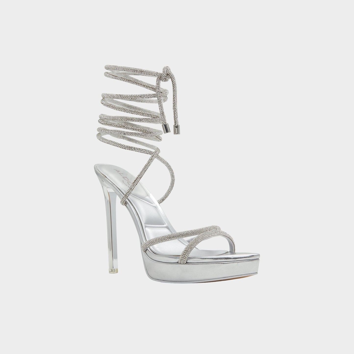 Izabella in Silver 13621003 - Strappy heeled sandal, Platform Aldo Silver