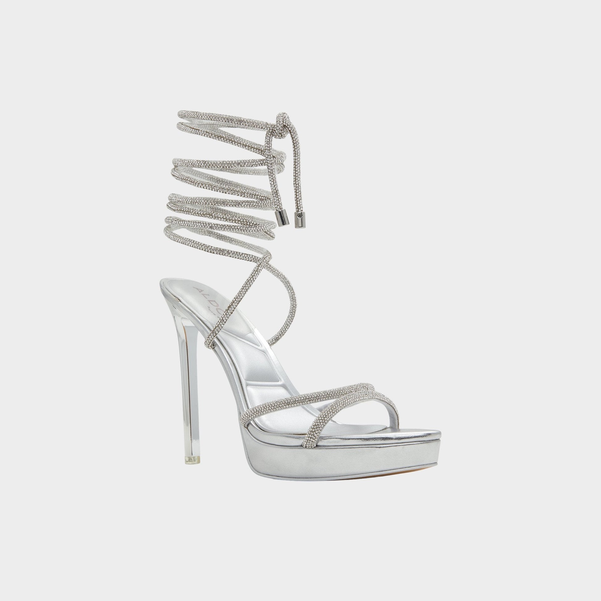 Izabella in Silver 13621003 - Strappy heeled sandal, Platform Aldo Silver