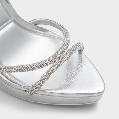 Izabella in Silver 13621003 - Strappy heeled sandal, Platform Aldo Silver