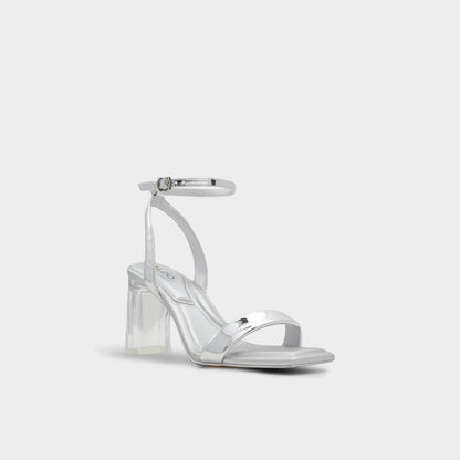 Aurorai Silver Women's Block heels - Strappy heeled sandal, Block heel Aldo Silver
