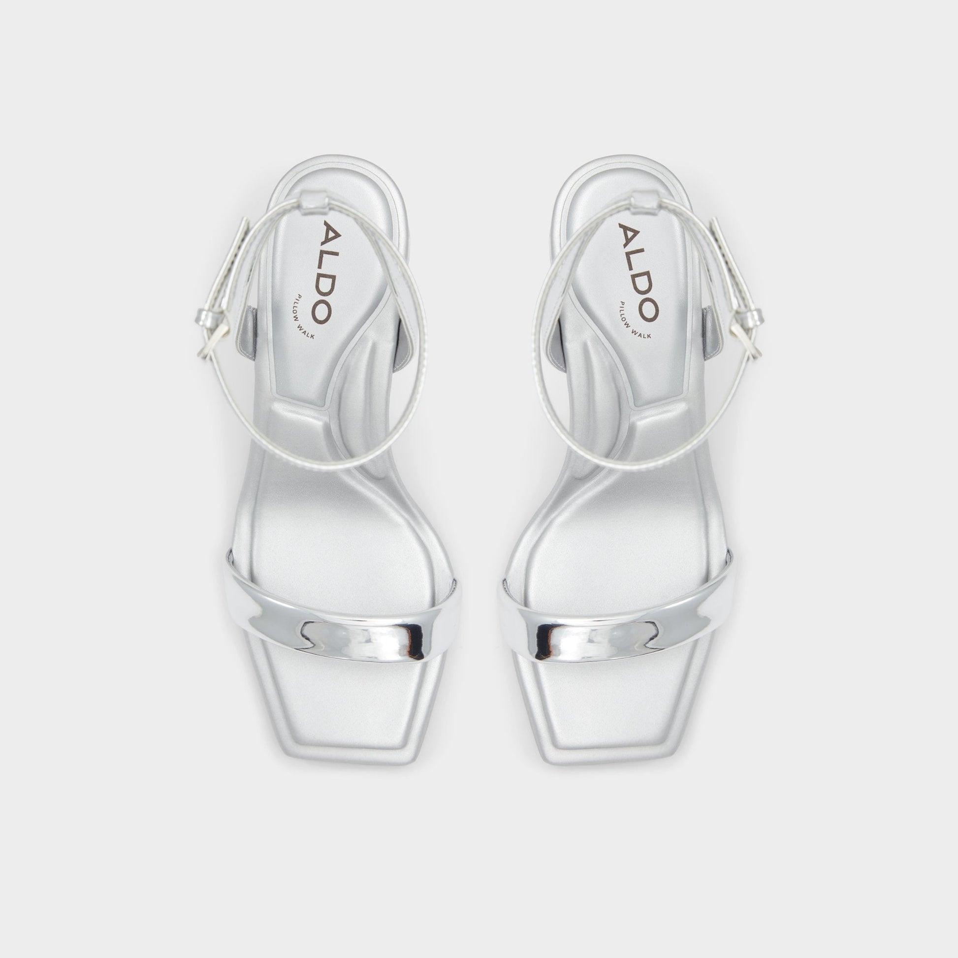 Aurorai Silver Women's Block heels - Strappy heeled sandal, Block heel Aldo Silver