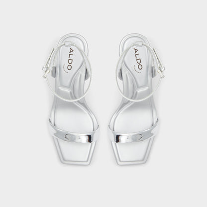Aurorai Silver Women's Block heels - Strappy heeled sandal, Block heel Aldo Silver