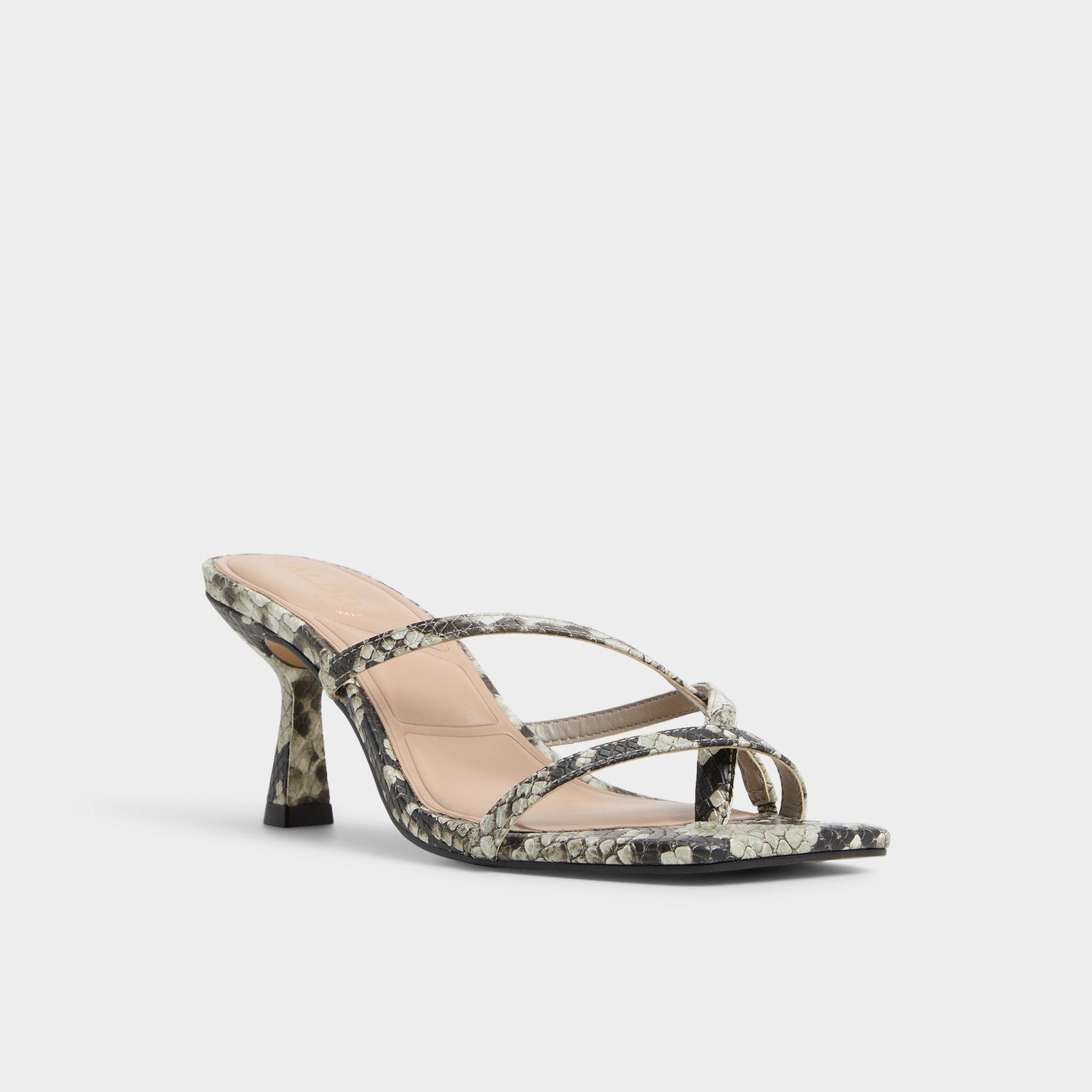 Calypsa White/Black Women's Animal Prints - Strappy heeled sandal Aldo White/Black