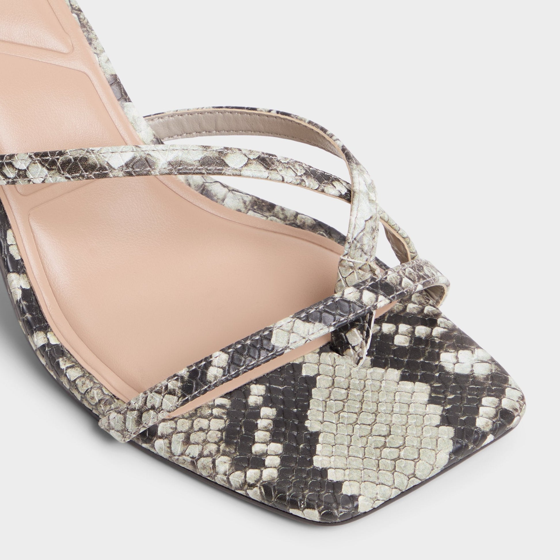 Calypsa White/Black Women's Animal Prints - Strappy heeled sandal Aldo White/Black