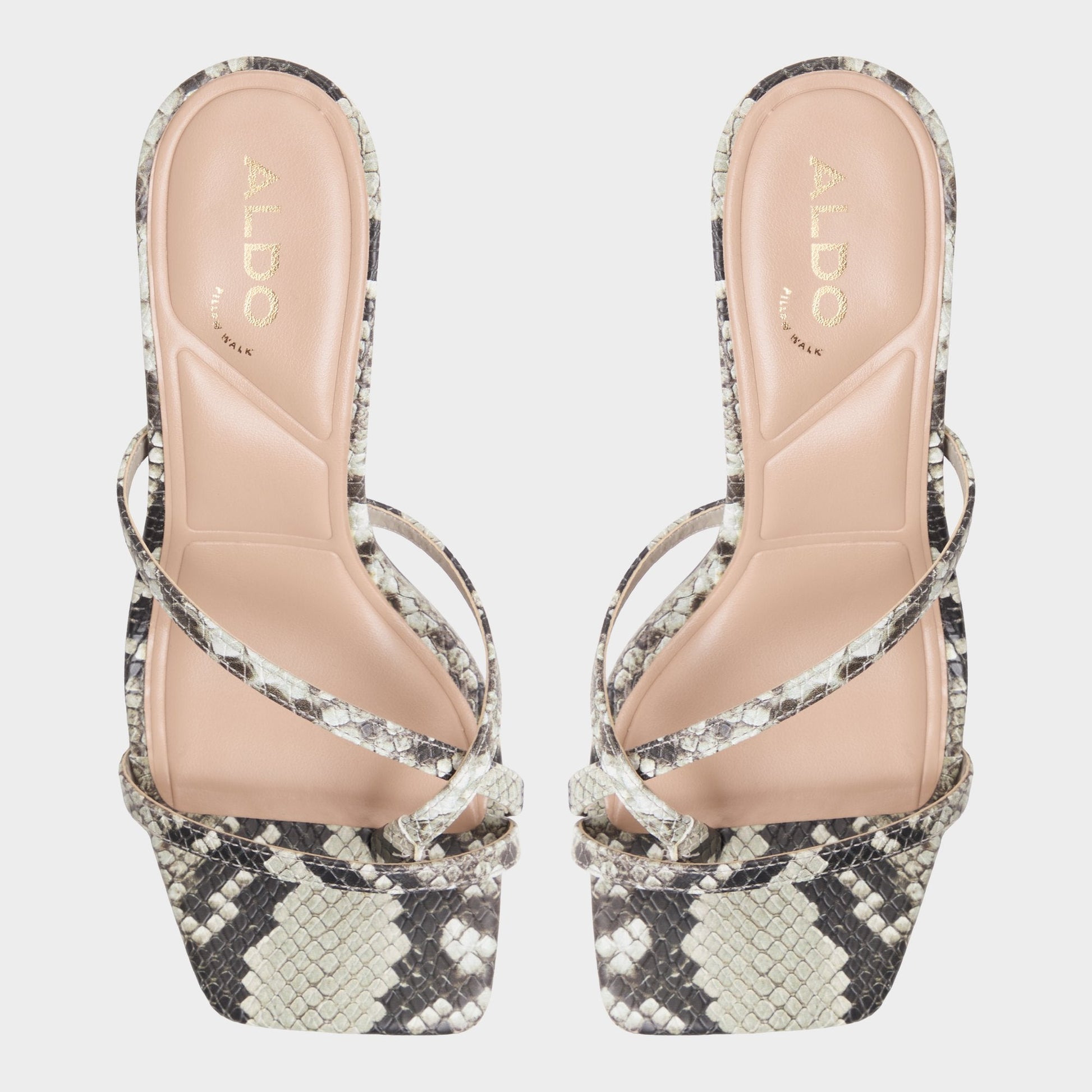 Calypsa White/Black Women's Animal Prints - Strappy heeled sandal Aldo White/Black
