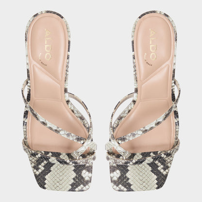 Calypsa White/Black Women's Animal Prints - Strappy heeled sandal Aldo White/Black