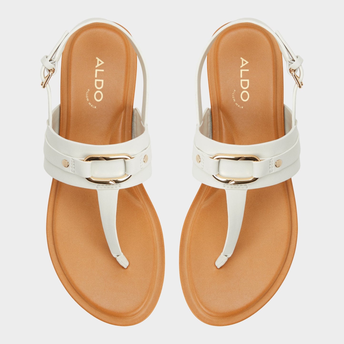 Taylen White/Bone Women's Footbed sandals - T-strap sandal Aldo White/Bone