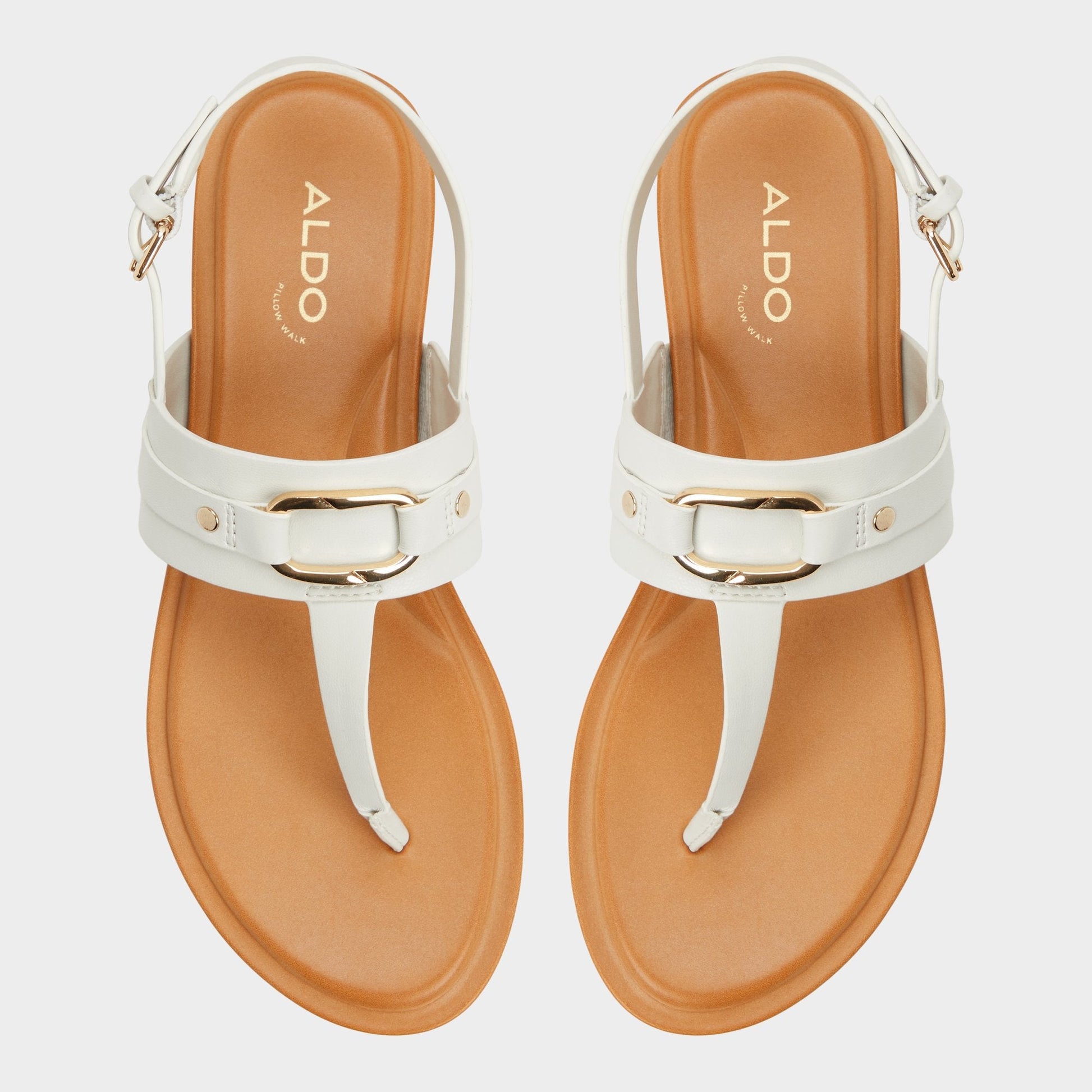 Taylen White/Bone Women's Footbed sandals - T-strap sandal Aldo White/Bone