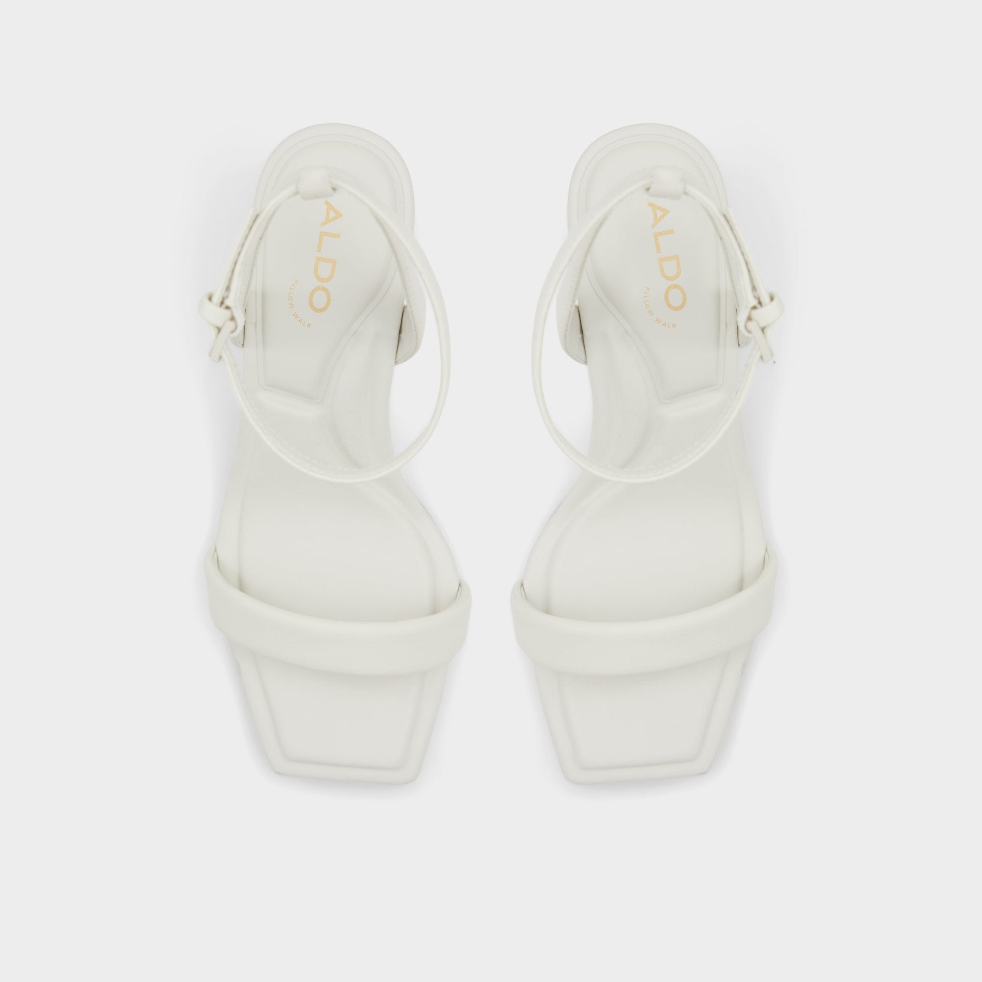 Aurorai White/Bone Women's Strappy sandals - Strappy heeled sandal, Block heel Aldo White/Bone