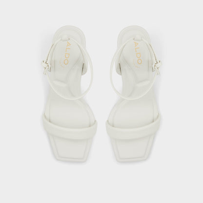Aurorai White/Bone Women's Strappy sandals - Strappy heeled sandal, Block heel Aldo White/Bone