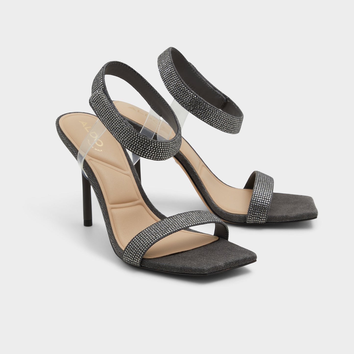 Rosy Dark Grey Women's Strappy sandals - Strappy heeled sandal Aldo Dark Grey