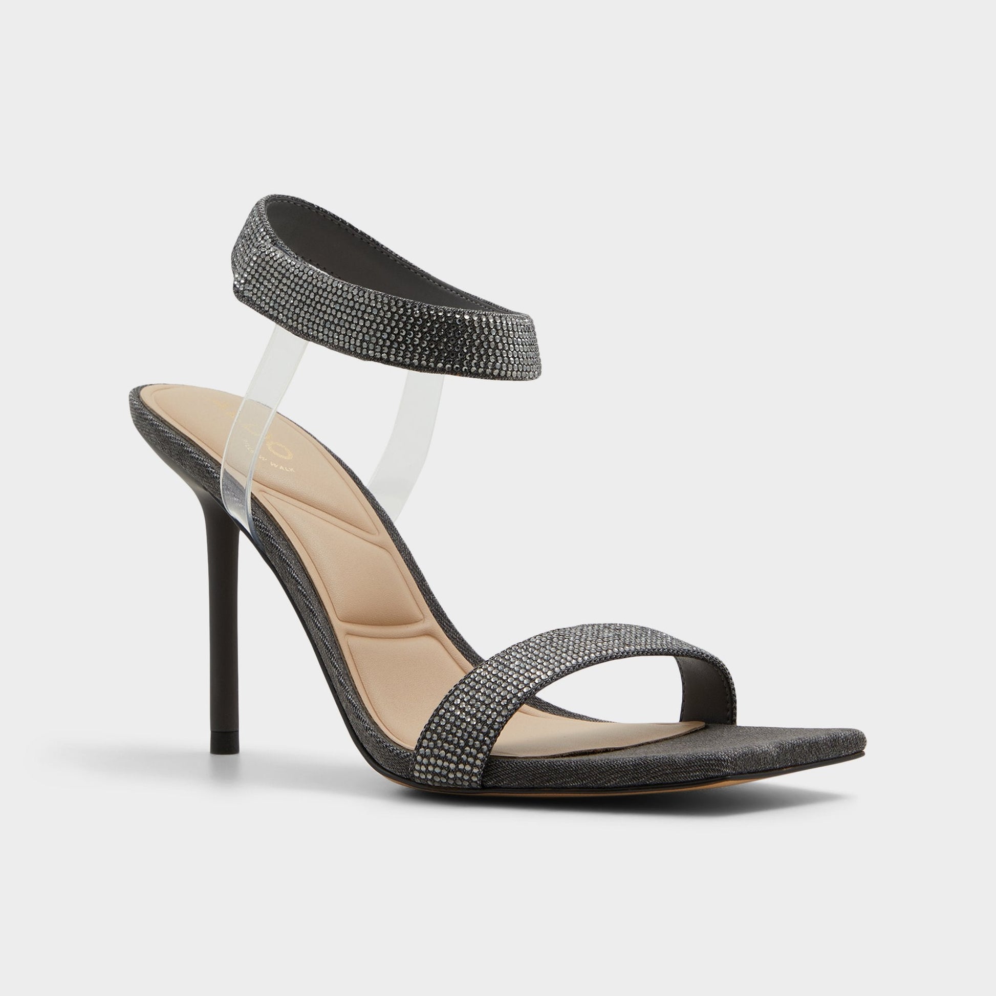 Rosy Dark Grey Women's Strappy sandals - Strappy heeled sandal Aldo Dark Grey