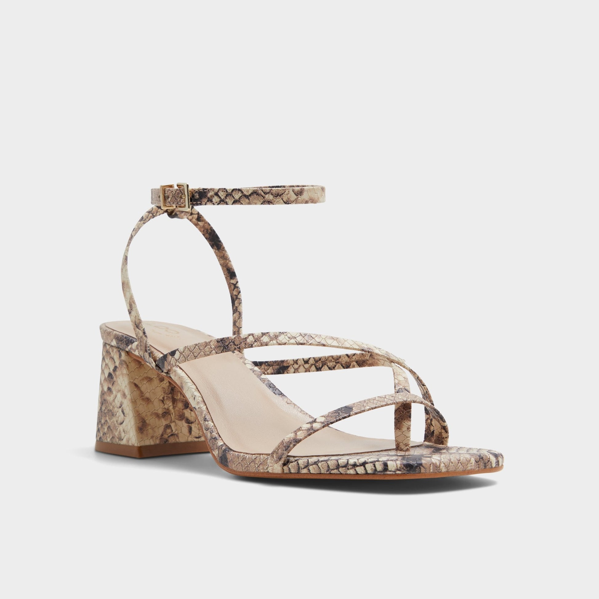 Adrauder in Brown Overflow 13801090 - Strappy block heeled sandal, Block heel Aldo Brown Overflow