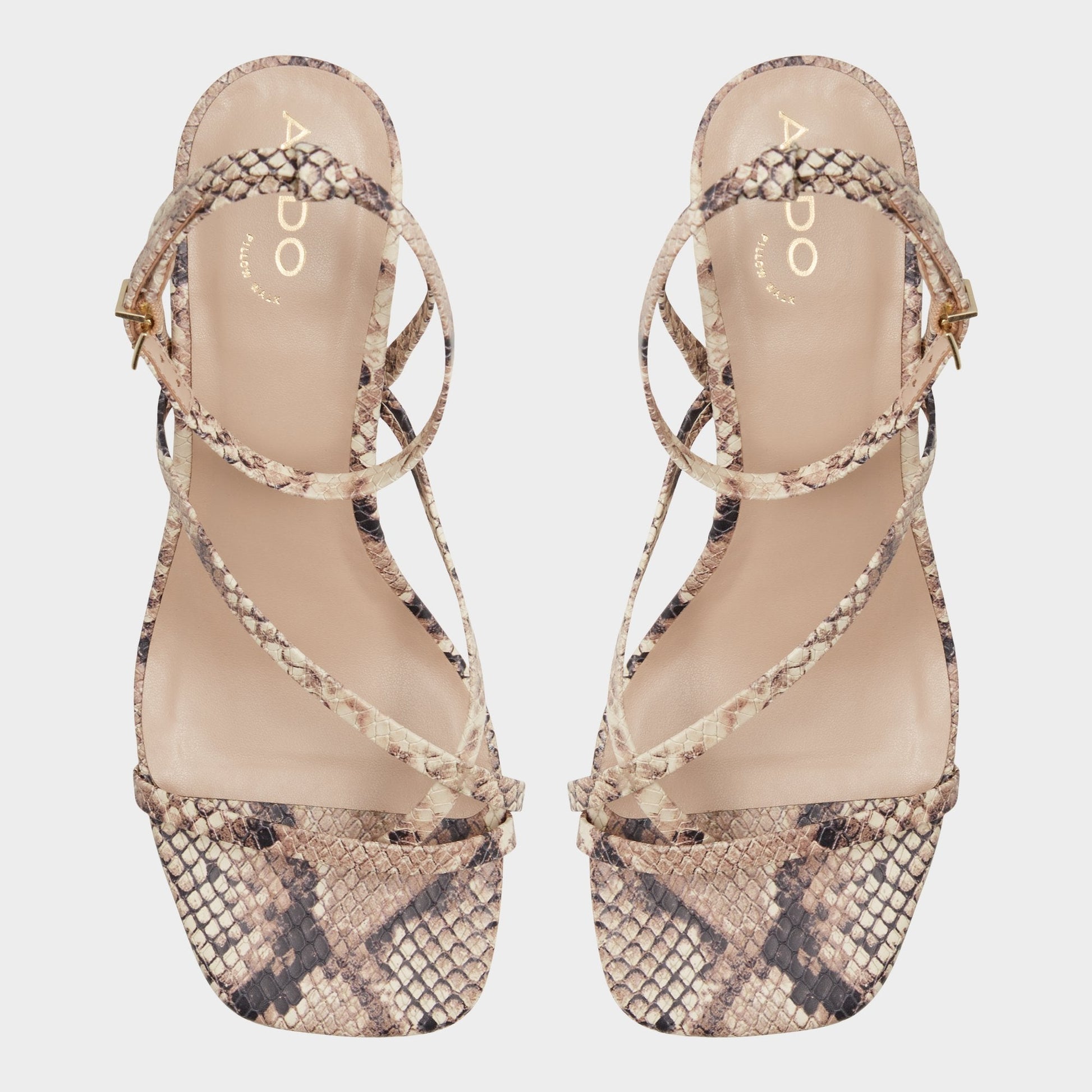 Adrauder in Brown Overflow 13801090 - Strappy block heeled sandal, Block heel Aldo Brown Overflow