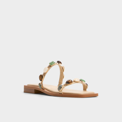 Sapphira Medium Beige Women's Flats - Strappy flat sandal Aldo Medium Beige