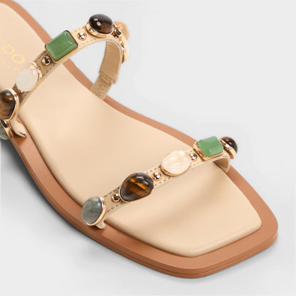 Sapphira Medium Beige Women's Flats - Strappy flat sandal Aldo Medium Beige